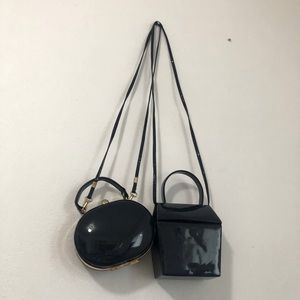 Dark Blue Patent Leather Two Purse Set